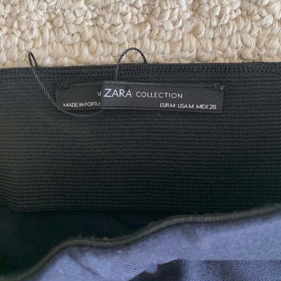 ZARA -Navy Blue Asymmetrical Mini Ruffle Skirt - M - Picture 2 of 2